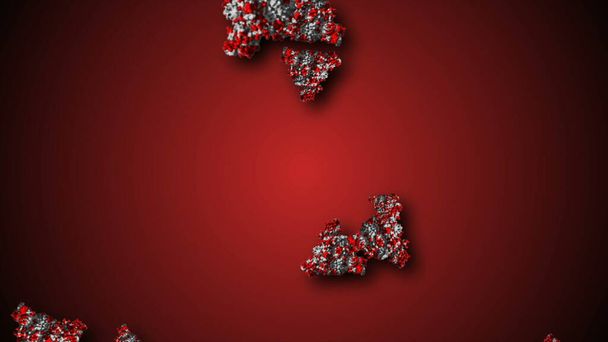 Coronavirus Covid-19 ilustración de Neumonía Infectada por Virus 2019-ncov en sangre. Virus Médico modelos realistas. Papel pintado de Coronavirus. Microorganismos, bacterias patógenas
. - Foto, Imagen