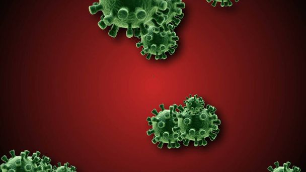 Coronavirus Covid-19 Illustration des infizierten Virus 2019-ncov Lungenentzündung im Blut. Medical Virus realistische Modelle. Coronavirus Tapete. Mikroorganismen, Pathogene Bakterien. - Foto, Bild