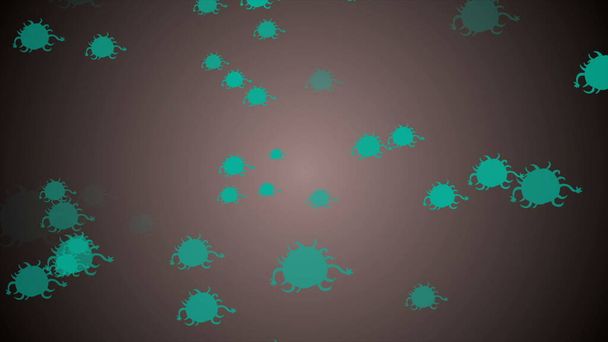 Coronavirus Covid-19 Infizierte Viren 2019-ncov Lungenentzündung im Blut. Medical Virus realistisches Modell. Coronavirus Tapete. Mikroorganismen, Pathogene Bakterien. Teilchen. - Foto, Bild