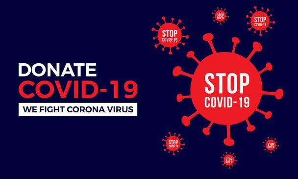 Spenden Sie jetzt COVID-19 Corona Virus  - Vektor, Bild
