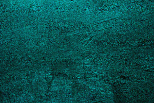 Fondo de textura de pared de color gasolina con texturas de diferentes tonos de verde azulado - Foto, imagen