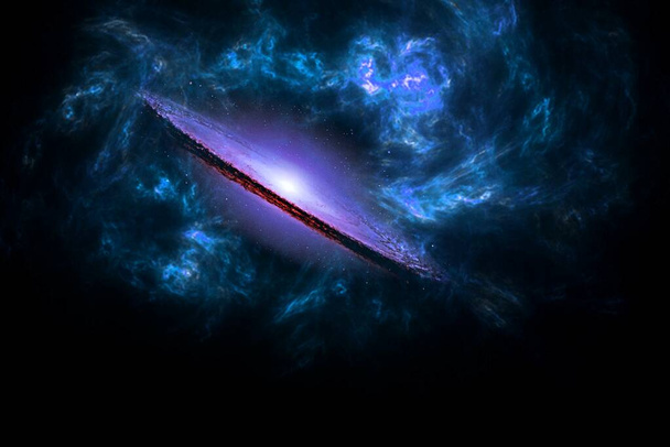 Melkweg een systeem van miljoenen of miljarden sterren, samen met gas en stof, samengehouden door zwaartekracht. Ruimtereizen, achtergrond voor dromen - Foto, afbeelding