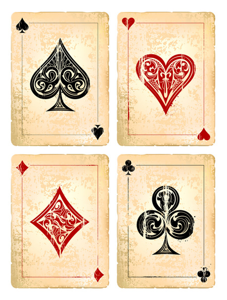 grunge póker kártya - Vektor, kép