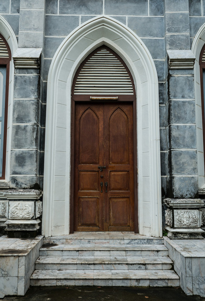 oude houten kerk deur - Foto, afbeelding