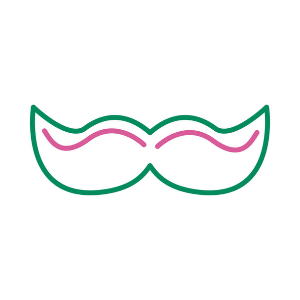 mexican macho mustache line style icon - Vector, Image