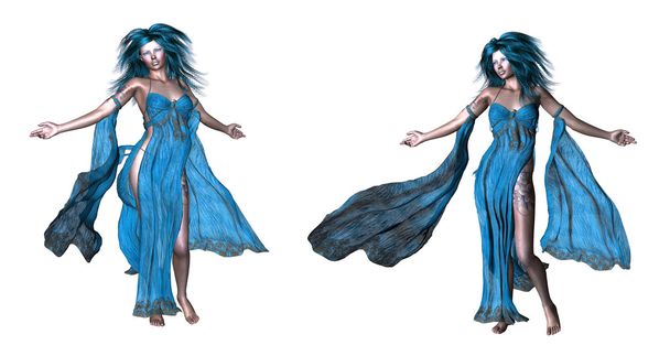Fantasy woman with blue hair - Photo, Image