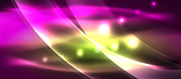 Contexte abstrait. Design brillant vagues au néon avec des effets de lumière, design techno tendance. Illustration vectorielle pour papier peint, bannière, fond, carte, illustration de livre, page de destination
 - Vecteur, image