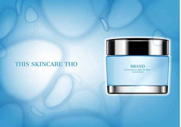 Publicité cosmétique, soins de la peau sur fond d'eau close up
 - Vecteur, image