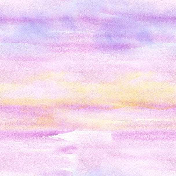 Abstract seamless pattern with pink sunset watercolor spots. Hand-drawn illustration. - Photo, Image