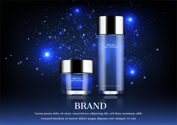 Kosmetické výrobky na hvězdné noční pozadí - Vektor, obrázek