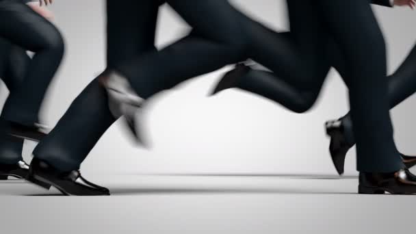 Running Legs, Close Up Crowd of Businessmen - Video
