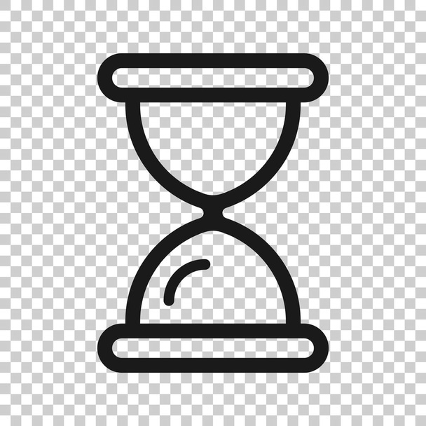Hourglass icon in flat style. Sandglass vector illustration on white isolated background. Clock business concept. - Vector, Image