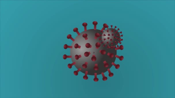 Coronavirus 2019-ncov flache Videoanimation. Lungenentzündung Blut medizinisches COVID-19. Covid 2019 Viren-Videoanimation - Filmmaterial, Video