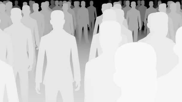 Crowd Silhouette, 3d Animation - Materiał filmowy, wideo