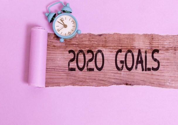 Signo de texto que muestra los Objetivos 2020. Foto conceptual algo que usted está tratando de hacer o lograr para este año
. - Foto, Imagen