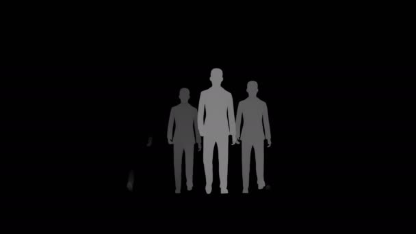 Silhouette of Walking Crowd, 3d Animation - Πλάνα, βίντεο