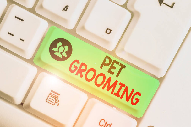 Письмо с текстом Pet Grooming. Бизнес-концепция гигиенического ухода и улучшения внешнего вида домашних животных
. - Фото, изображение