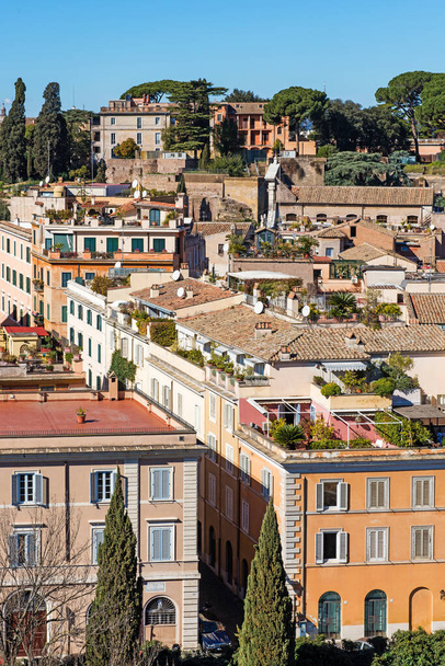 Rome city panoramic view. Beautiful panorama of Rome, Rome Rooftop view, Italy - Foto, Imagen