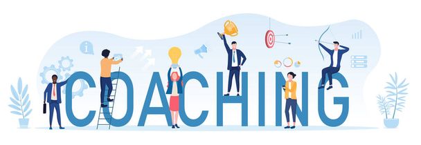 Concepto de coaching para logros empresariales
 - Vector, Imagen