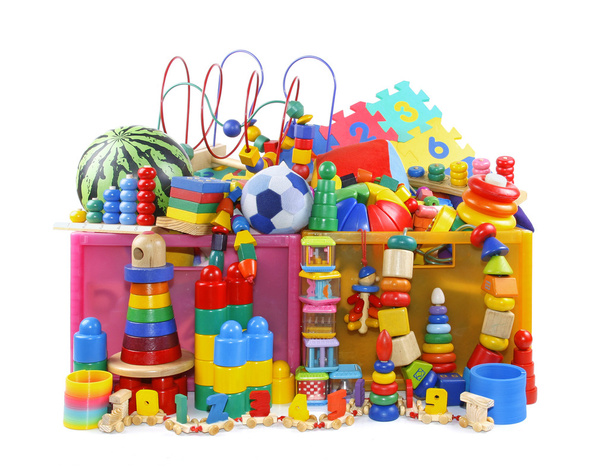Box with very many toys - Foto, Imagem