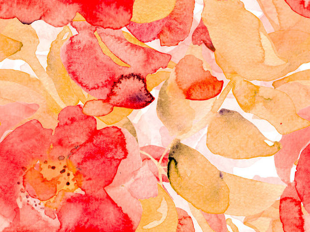 Watercolor leaves Seamless Pattern. - Photo, image