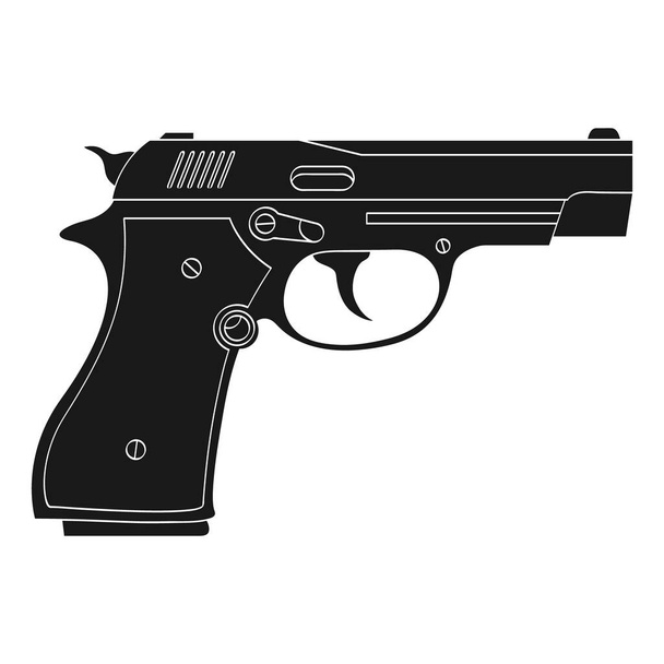 Icône vectorielle monochrome avec pistolet
 - Vecteur, image
