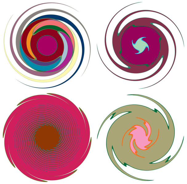 Abstrakte Spiralen, Wirbel, Wirbel und Wirbelformen - Vektor, Bild