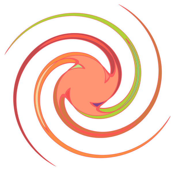Espiral abstracta, remolino, giro y vórtice formas en colores vivos y vibrantes
 - Vector, imagen
