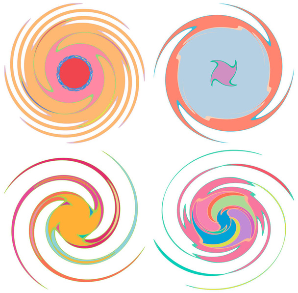 Abstract spiral, swirl, twirl and vortex shapes - Vector, Image