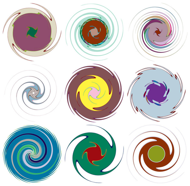 Моль, разнообразная абстрактная спираль, вихревая, вихревая и вихревая формы
 - Вектор,изображение