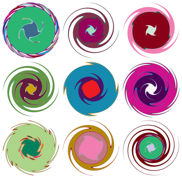 Moteado, espiral abstracta abigarrada, remolino, giro y vórtice formas
 - Vector, imagen