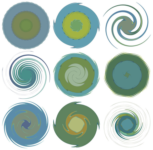 Abstract spiral, swirl, twirl and vortex shapes - Vector, afbeelding