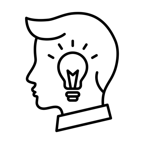 Homem de negócios cabeça lâmpada ícone ideia criativa
 - Vetor, Imagem