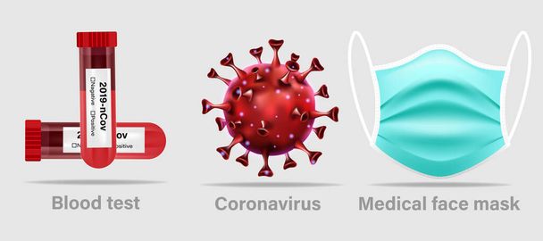 Salgın covid-19 virüsü ve koronavirüs koruma konsepti. Vektör illüstrasyon tasarımı. - Vektör, Görsel