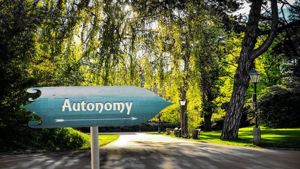 Street Sign the Direction Way to Autonomy - Photo, Image