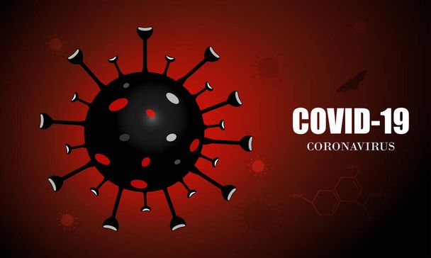 Coronavirus hastalığı COVID-19 enfeksiyonu tıbbi olarak izole edildi. Coronavirus hastalığının resmi adı COVID-19, vektör illüstrasyonu - Vektör, Görsel