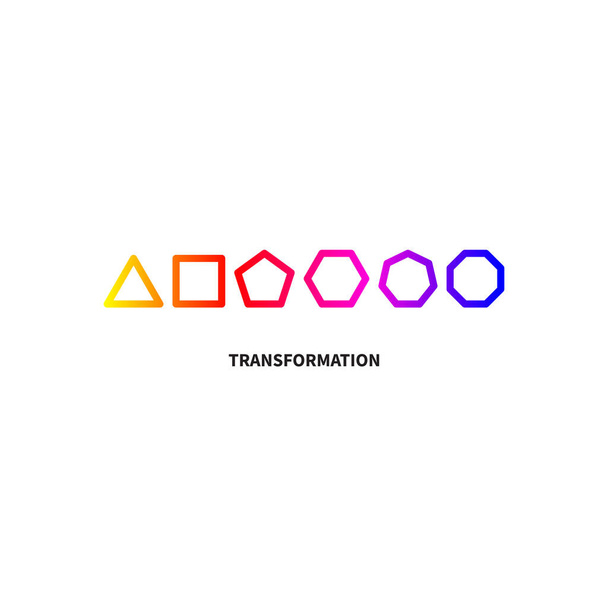 Logo transform, transformation, evolution icon, development, growth sign, coaching symbol, change idea, business metaphor vector graphic design - Vector, Image
