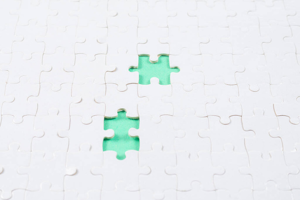White puzzle background. Top view.  - Photo, Image