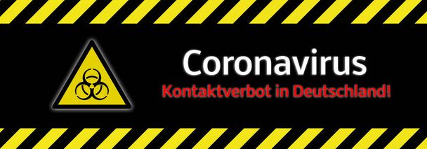Banner Coronavirus contact ban in Germany - Photo, Image