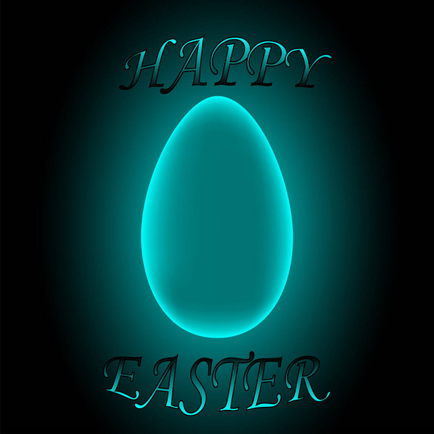  Easter Greeting Card with painted eggs and the inscription "Happy Easter" - Photo, Image