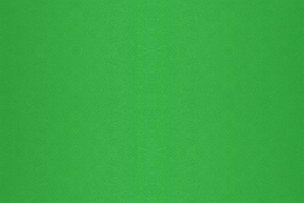 緑の背景にシームレスな線形の花パターンを持つ美しいイラスト - ベクター画像