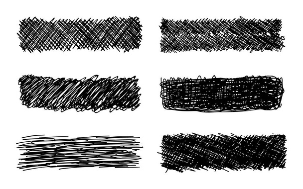 手描きの長方形のスクリブルスミア - ベクター画像