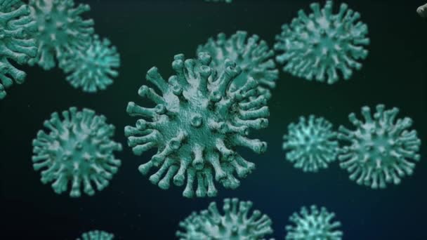 Realistic 3D footage coronavirus SARS-CoV-2 Novel coronavirus 2019-nCoV Microscope virus close up - Footage, Video