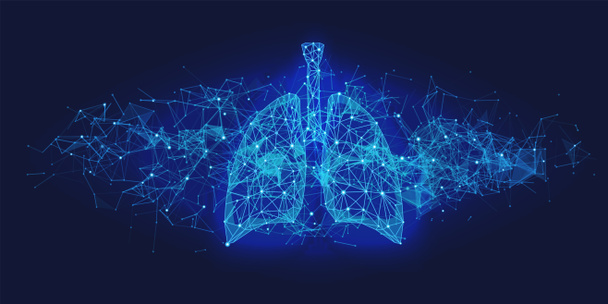 Futurystyczna koncepcja medyczna z niebieskimi ludzkimi płucami - Zdjęcie, obraz
