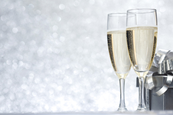 Champagne and gift - Photo, Image