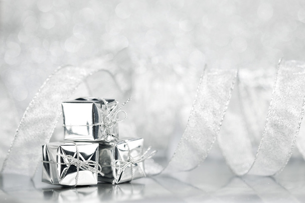 Silver christmas gifts - Foto, Imagem