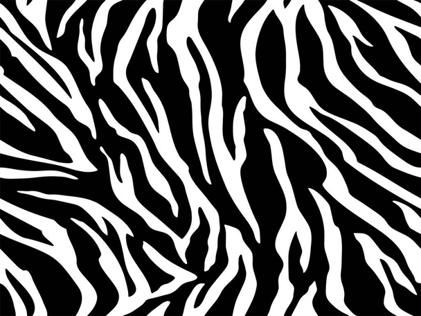 Full seamless wallpaper for zebra and tiger stripes animal skin pattern. Black and white design for textile fabric printing. Fashionable and home design fit. - Vecteur, image