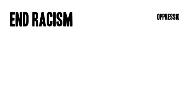 Racismo animado nuvem de palavras em um fundo branco
. - Filmagem, Vídeo