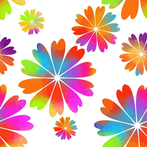 Multicolored seamless background of flowers. Rainbow background from round abstract patterns. Vector illustration - Вектор, зображення