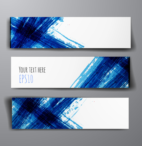 Set of abstract banners with blue stripes. - Vettoriali, immagini